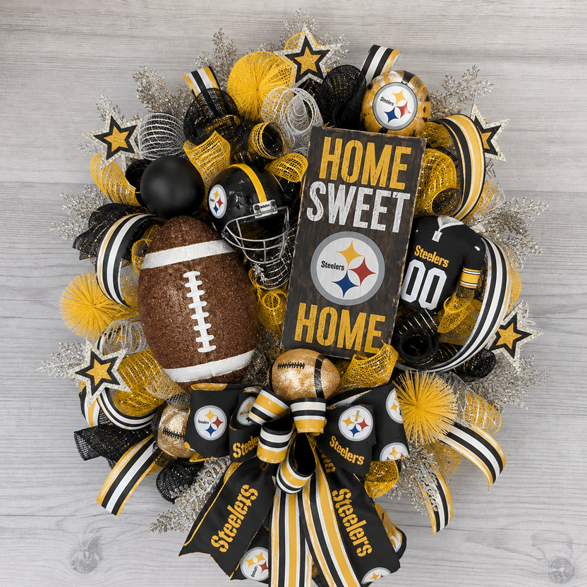 🏈Football Door Wreath – Perfect Decoration for Game Day, Tailgating & Football Season