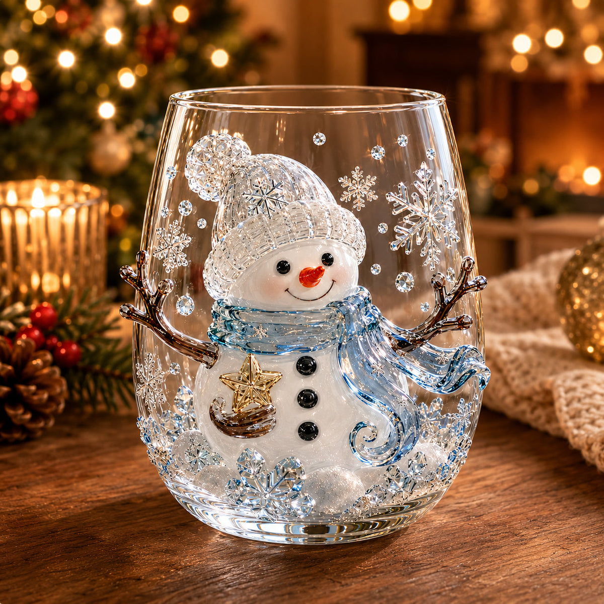 🎅 Magical Christmas 3D Glass Cup Collection – Santa, Reindeer, Snowman & Christmas Tree