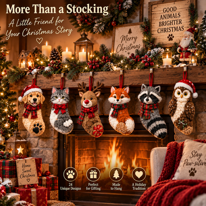 24 Days of Christmas Animal Stockings Advent Calendar – 24 Unique Animal Stocking Ornaments for Christmas Tree & Family Holiday Fun