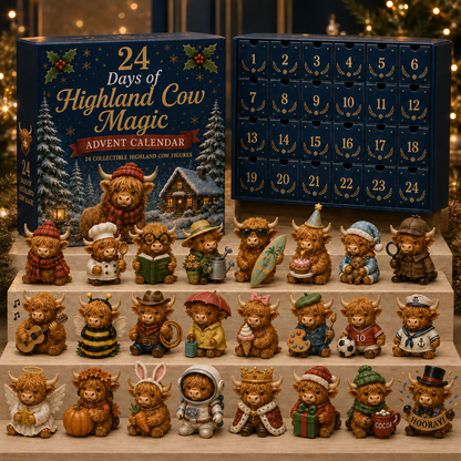 🔥LAST DAY 49% OFF-🐮 24 Days of Highland Cow Advent Calendar
