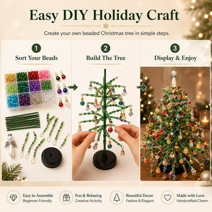 🎄 DIY Beaded Christmas Tree Kit – 🎅Create Your Own Sparkling Holiday Decoration