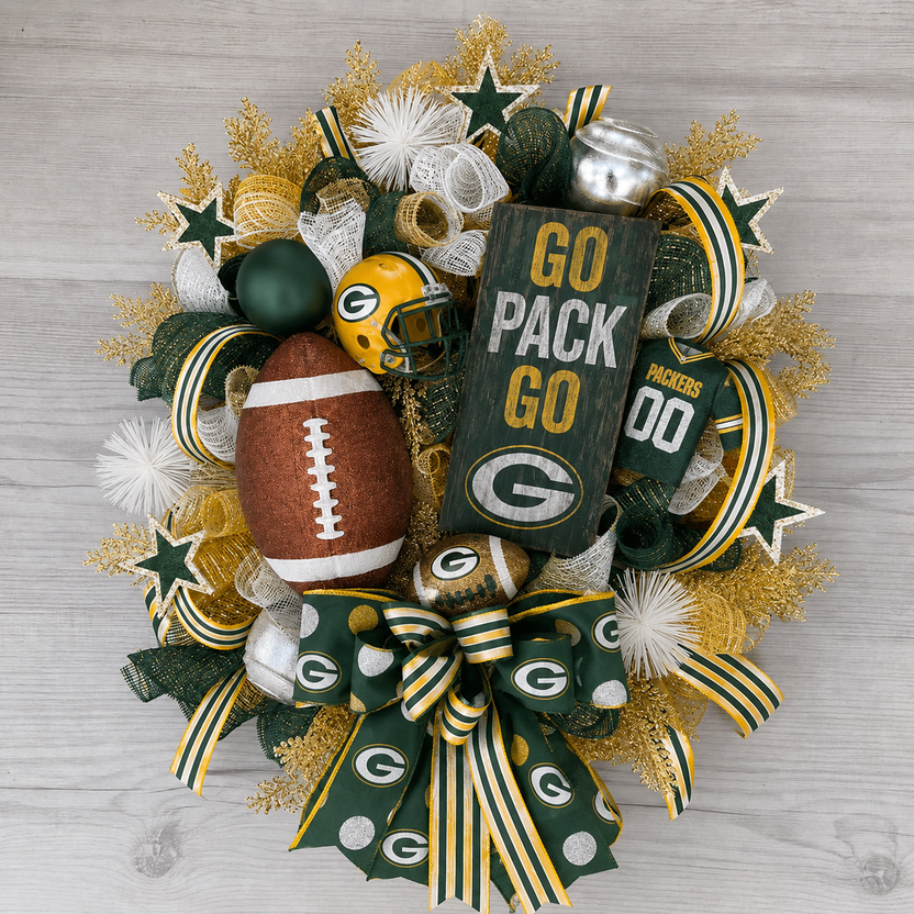 🏈Football Door Wreath – Perfect Decoration for Game Day, Tailgating & Football Season