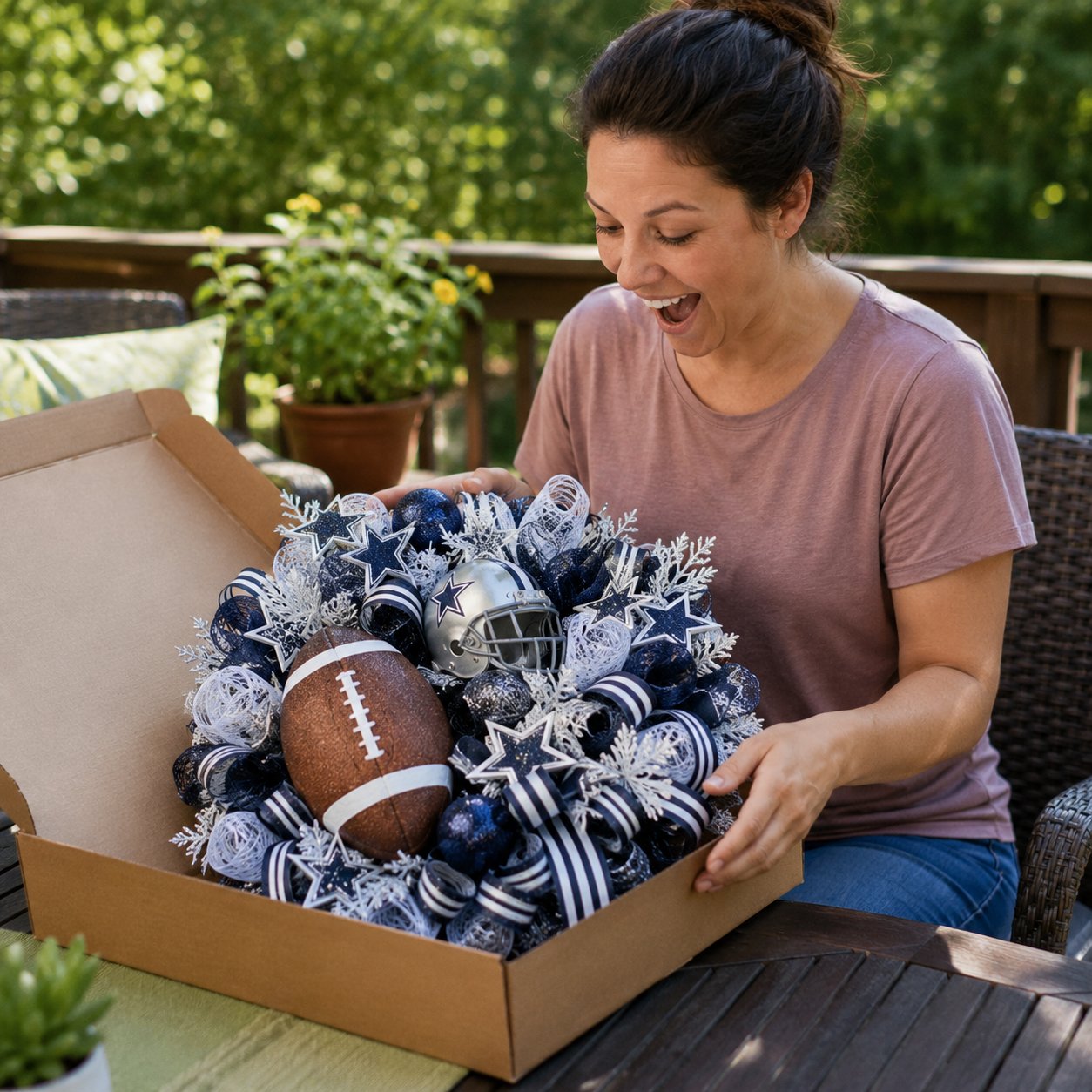 🏈Football Door Wreath – Perfect Decoration for Game Day, Tailgating & Football Season