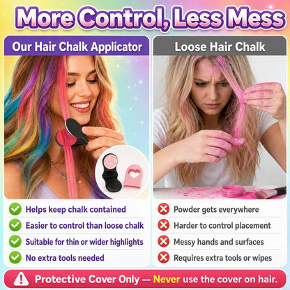 🎉 🌈12-Color Temporary Hair Chalk Applicator Set
