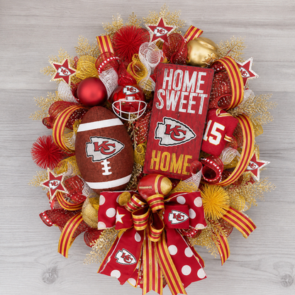 🏈Football Door Wreath – Perfect Decoration for Game Day, Tailgating & Football Season