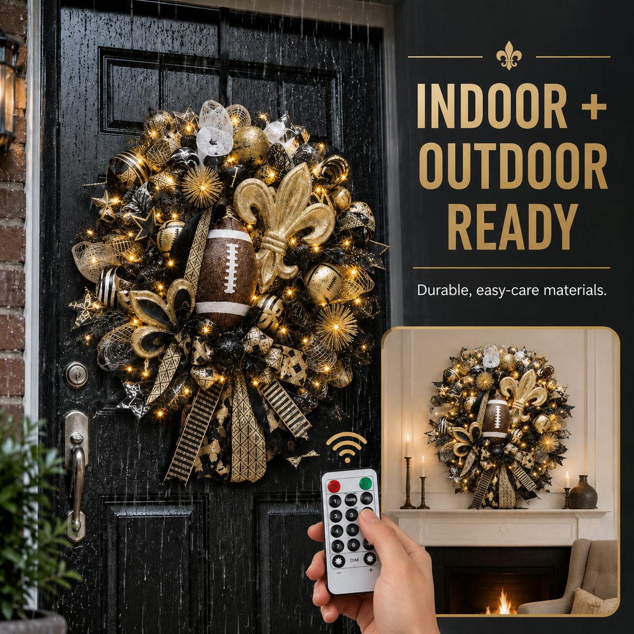 🏈Football Door Wreath – Perfect Decoration for Game Day, Tailgating & Football Season