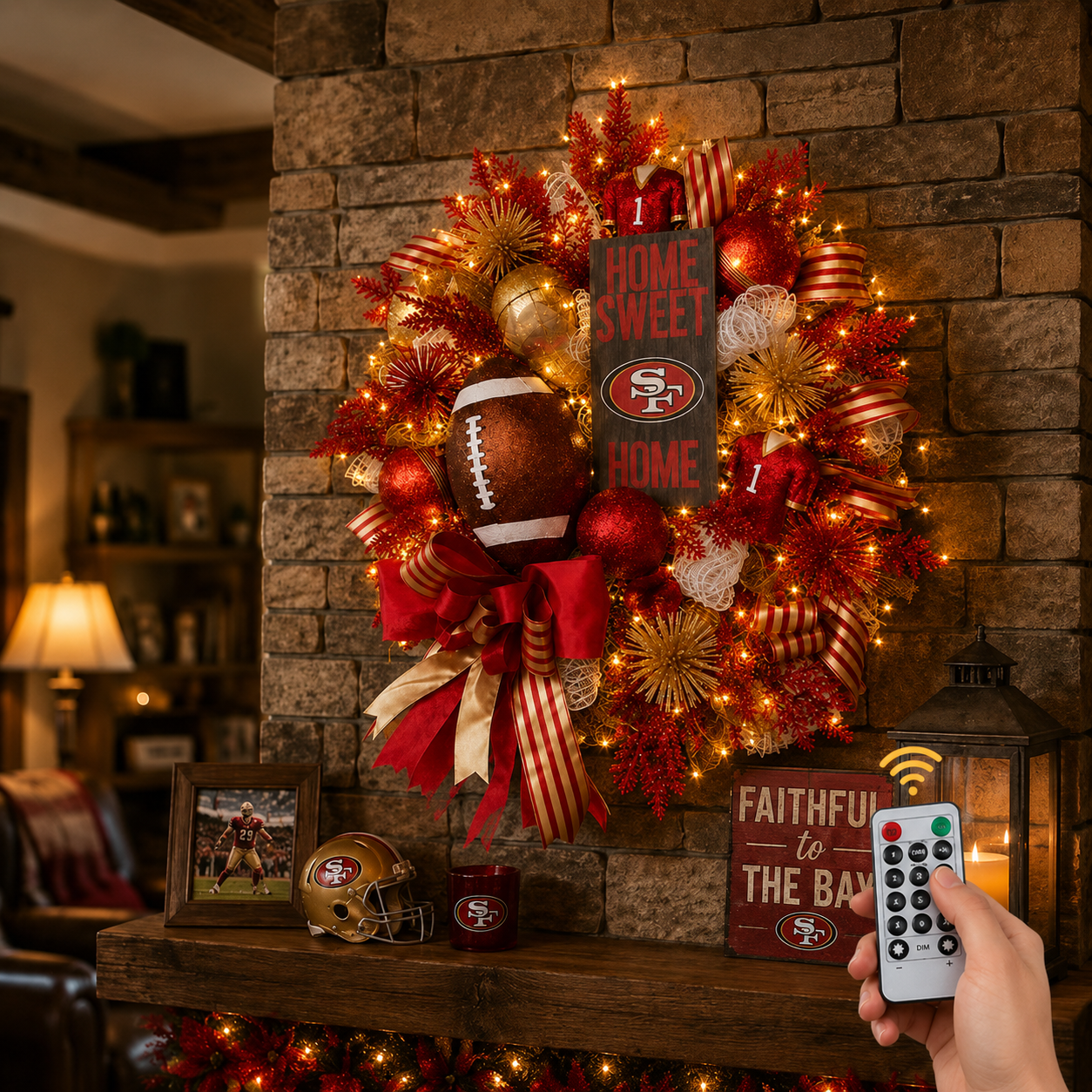 🏈Football Door Wreath – Perfect Decoration for Game Day, Tailgating & Football Season