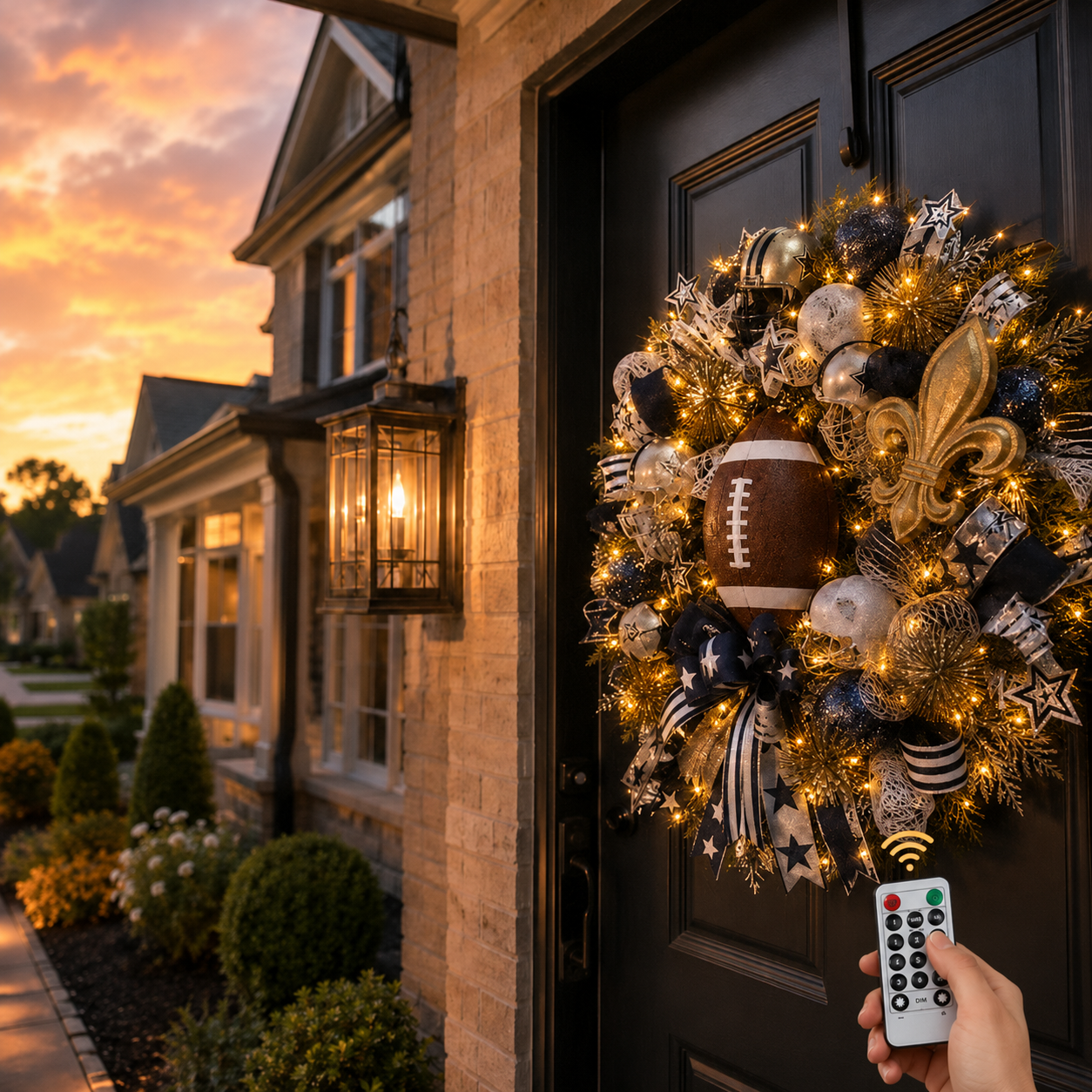 🏈Football Door Wreath – Perfect Decoration for Game Day, Tailgating & Football Season