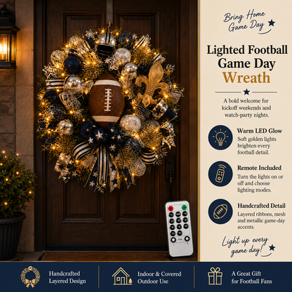 🏈Football Door Wreath – Perfect Decoration for Game Day, Tailgating & Football Season