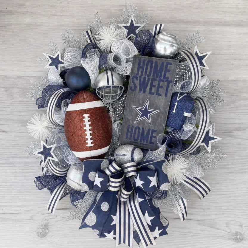 🏈Football Door Wreath – Perfect Decoration for Game Day, Tailgating & Football Season
