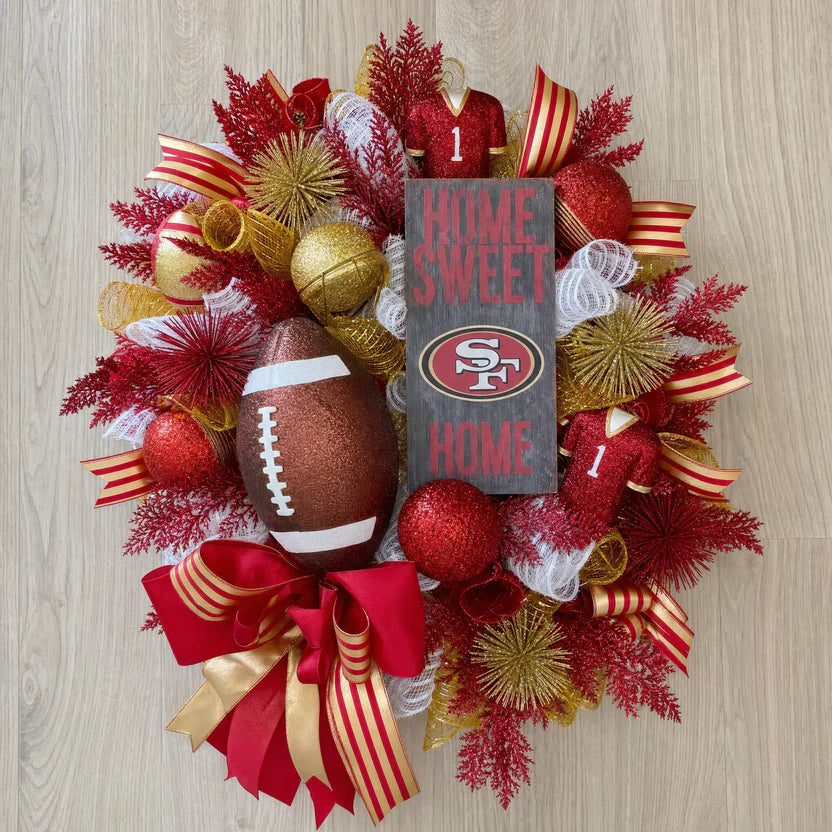 🏈Football Door Wreath – Perfect Decoration for Game Day, Tailgating & Football Season