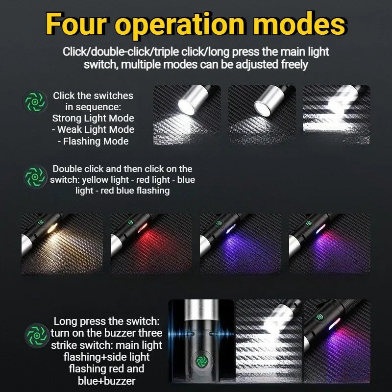 TripleGuard Stun Flashlight – Rechargeable Electric Deterrent Device with High-Intensity LED & Built-In Alarm