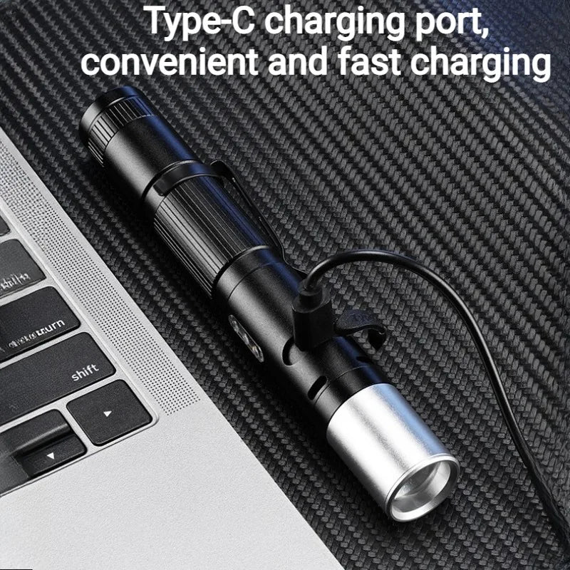 TripleGuard Stun Flashlight – Rechargeable Electric Deterrent Device with High-Intensity LED & Built-In Alarm