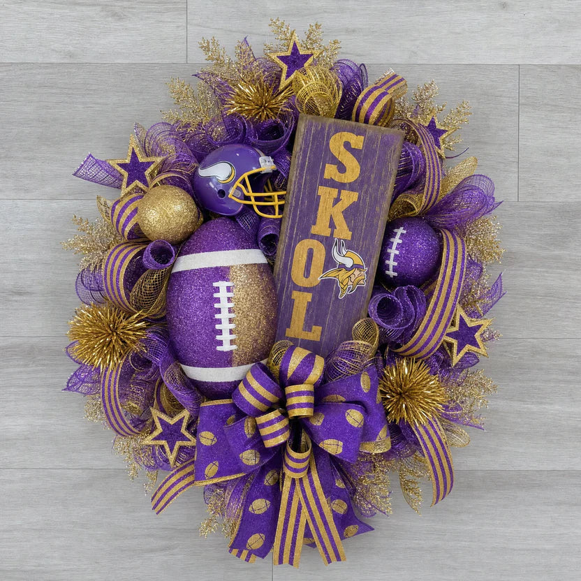 🏈Football Door Wreath – Perfect Decoration for Game Day, Tailgating & Football Season