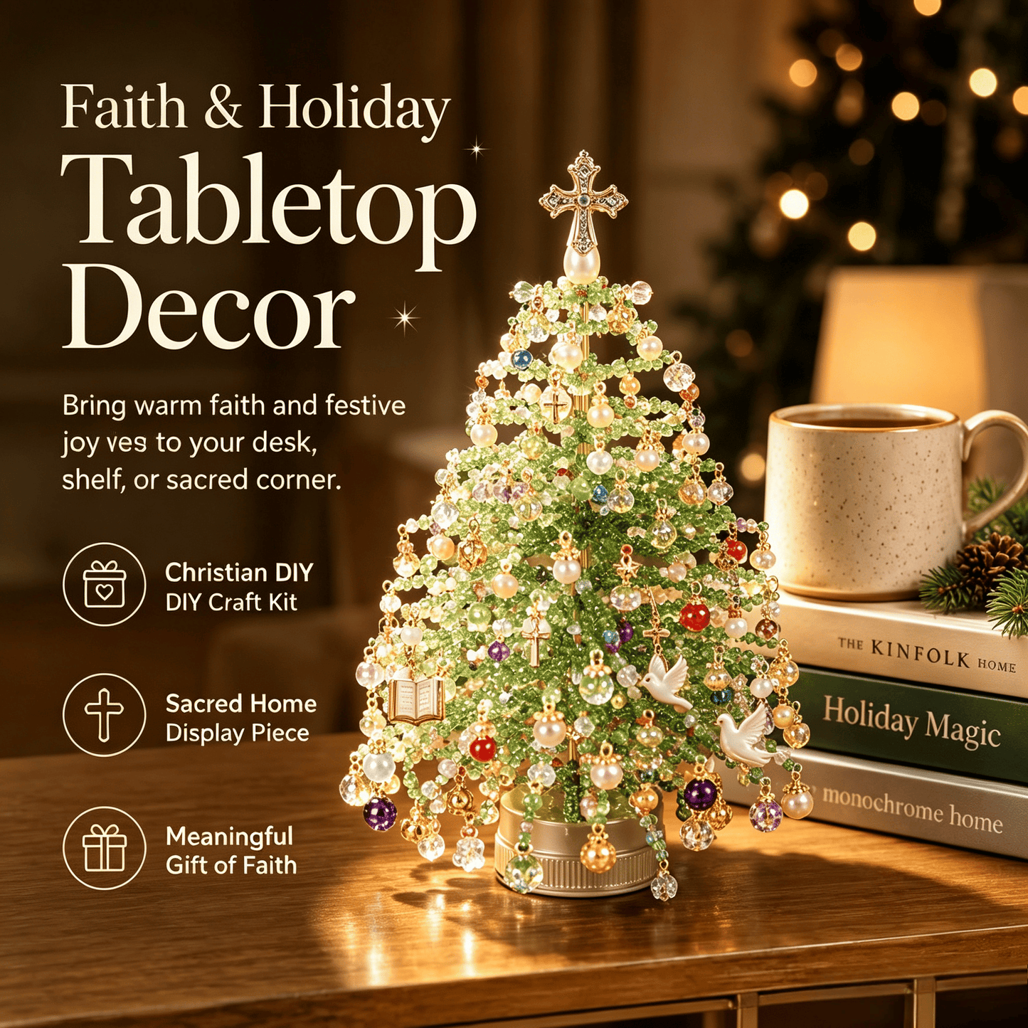 🎄 DIY Beaded Christmas Tree Kit – 🎅Create Your Own Sparkling Holiday Decoration