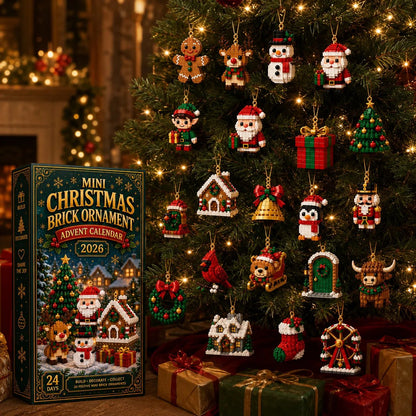 🎄🧱 Christmas Advent Calendar | 24 Mini Buildable Brick Ornaments