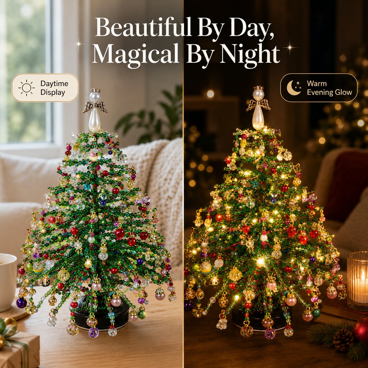 🎄 DIY Beaded Christmas Tree Kit – 🎅Create Your Own Sparkling Holiday Decoration