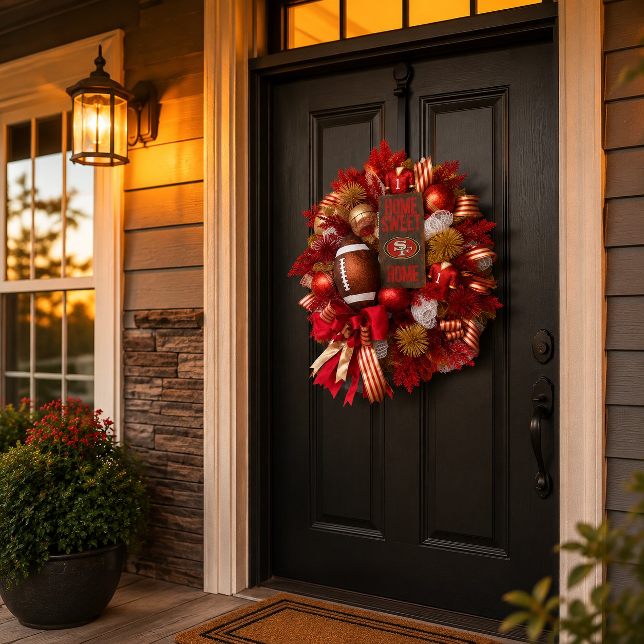 🏈Football Door Wreath – Perfect Decoration for Game Day, Tailgating & Football Season