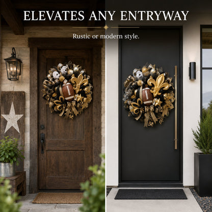 🏈Football Door Wreath – Perfect Decoration for Game Day, Tailgating & Football Season