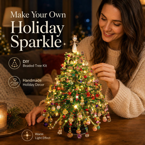 🎄 DIY Beaded Christmas Tree Kit – 🎅Create Your Own Sparkling Holiday Decoration