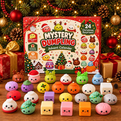 24 Day Christmas Themed Squishy Dumpling Toy Countdown Advent Calendar Set